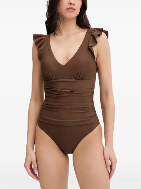 DKNY traje de baño fruncido