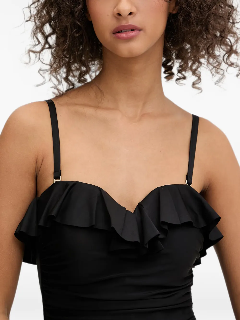 DKNY Badpak met ruches Zwart
