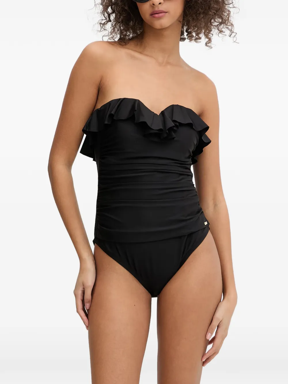 DKNY Badpak met ruches Zwart