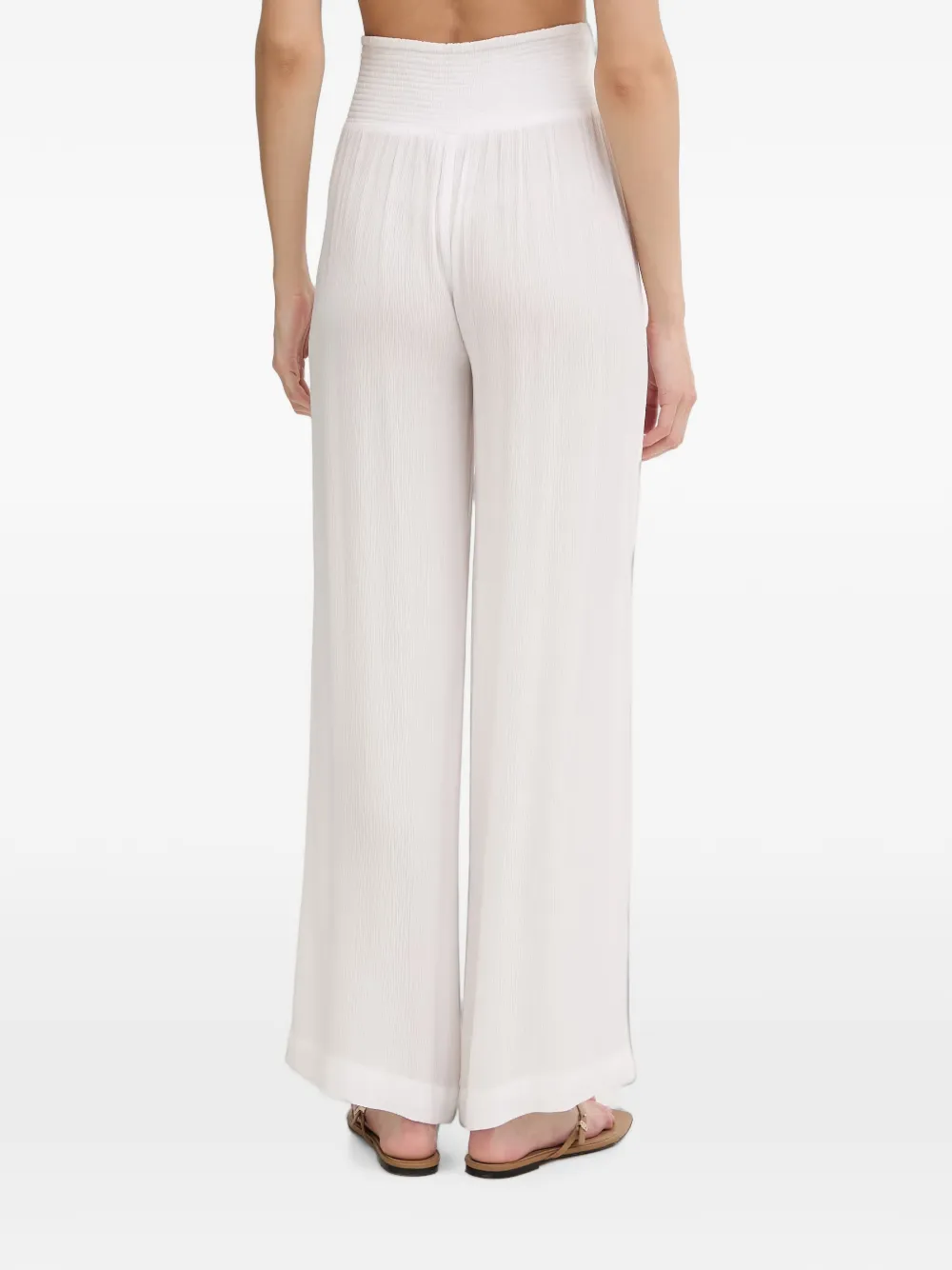 DKNY Plooibroek met gesmockte tailleband Wit
