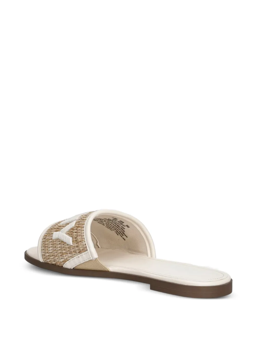 DKNY logo-embroidered woven sandals Beige
