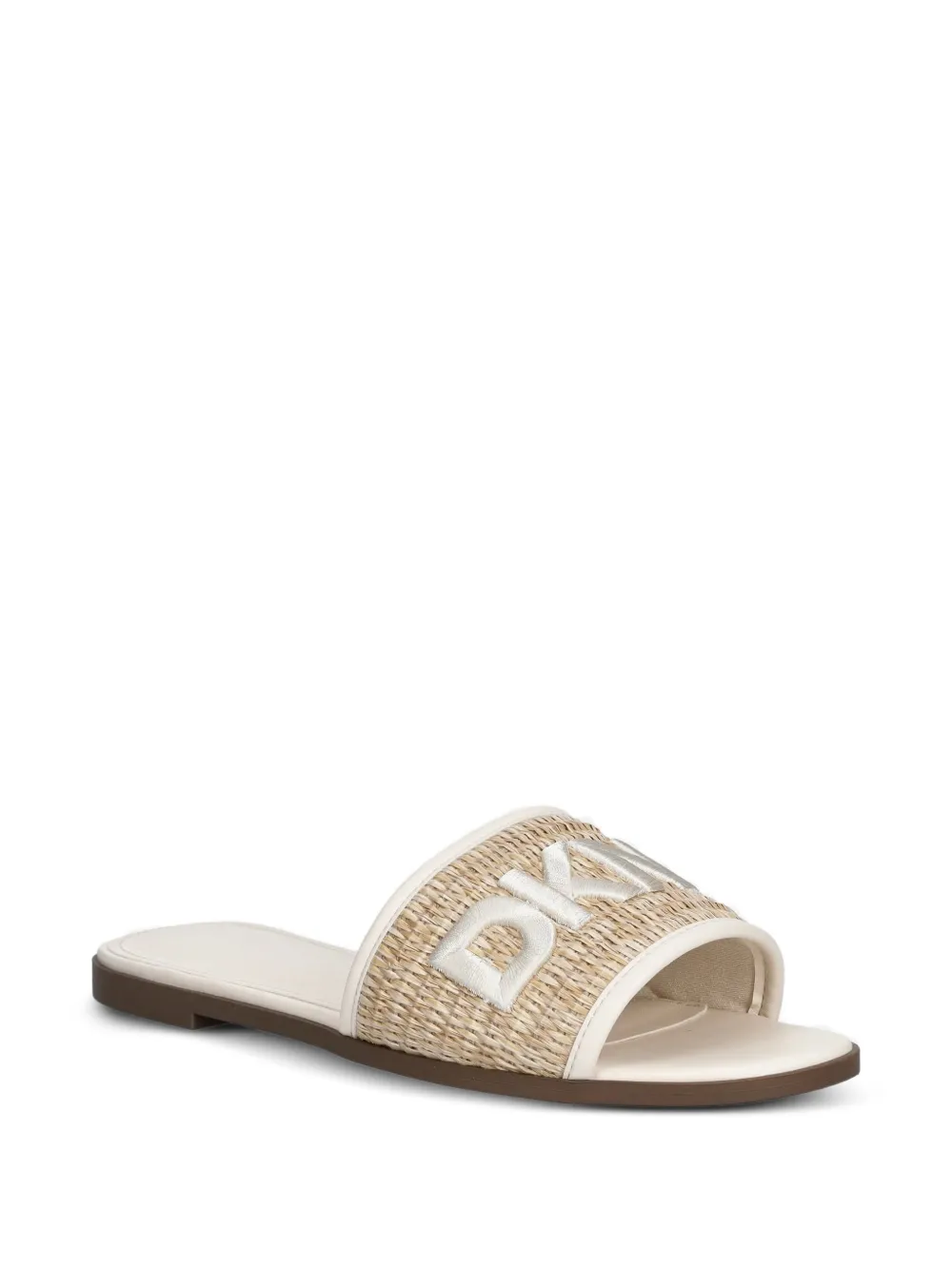 DKNY logo-embroidered woven sandals Beige