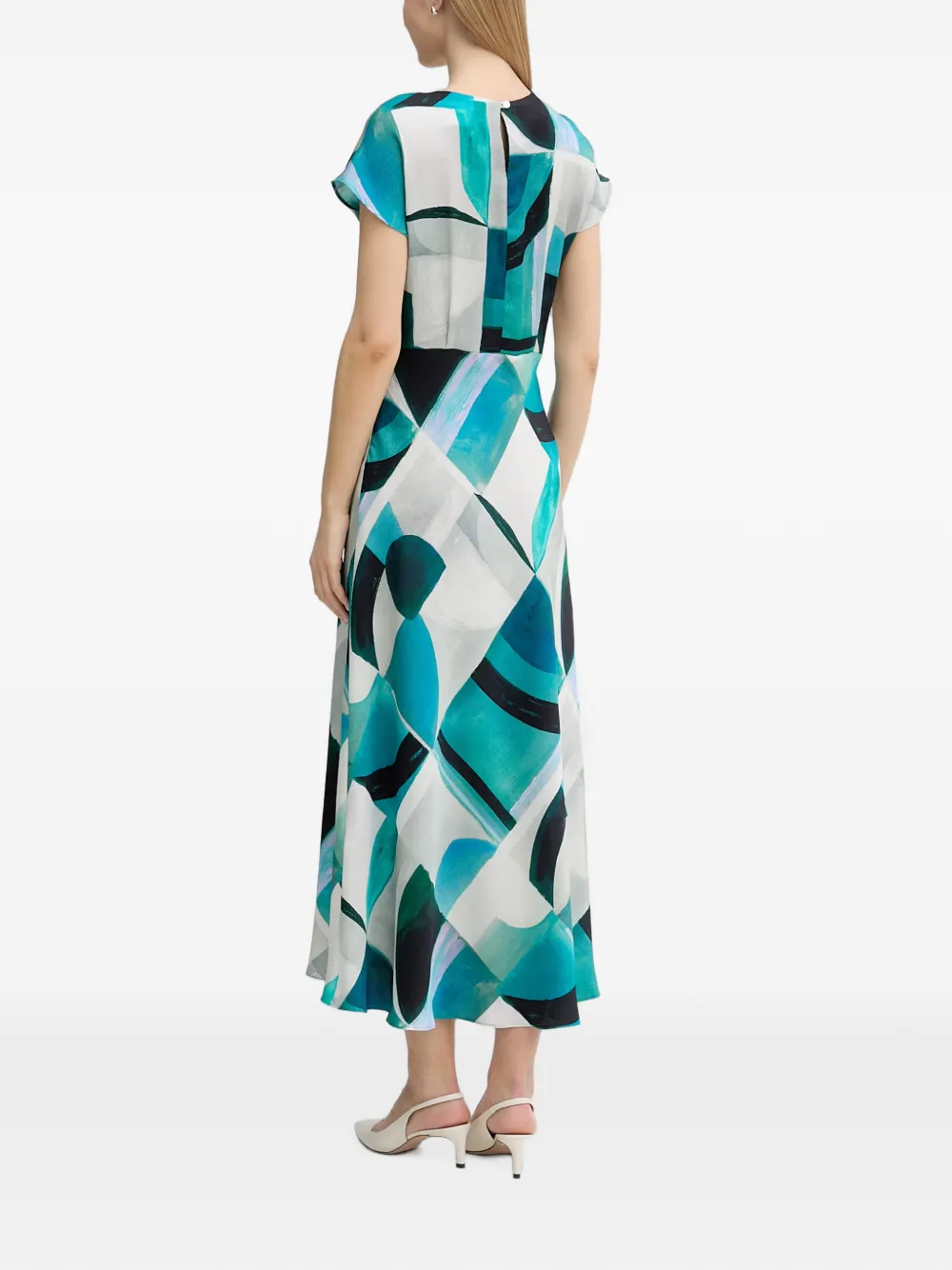 Joseph Ribkoff midi-jurk met gedraaide taille en abstracte print Blauw