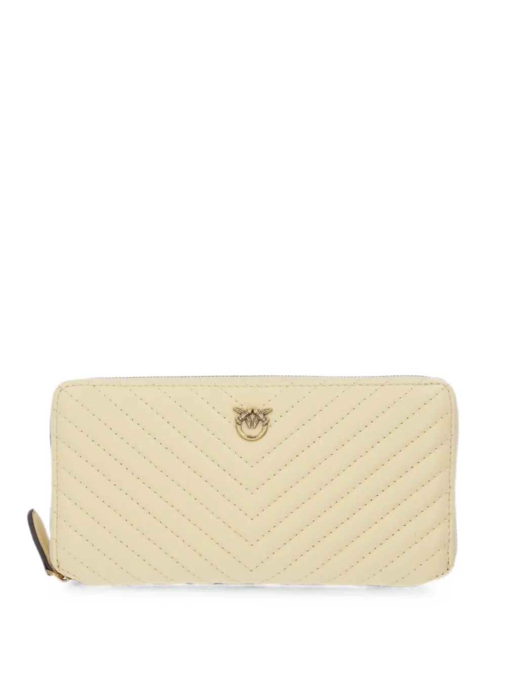 PINKO Love Birds chevron-quilted wallet - Nude