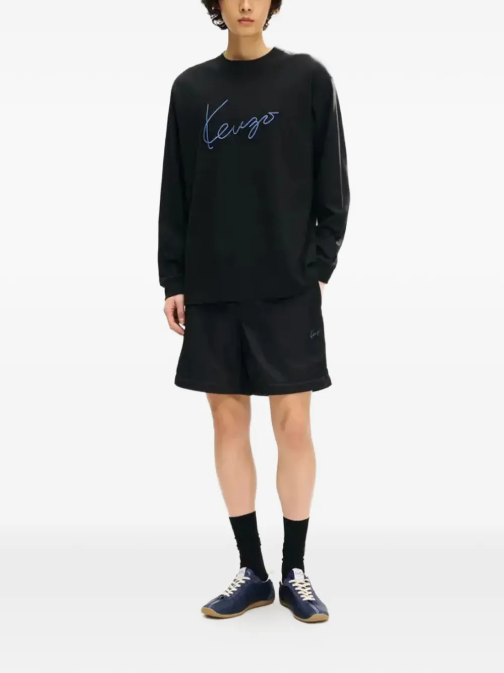 Kenzo T-shirt met geborduurd logo Zwart