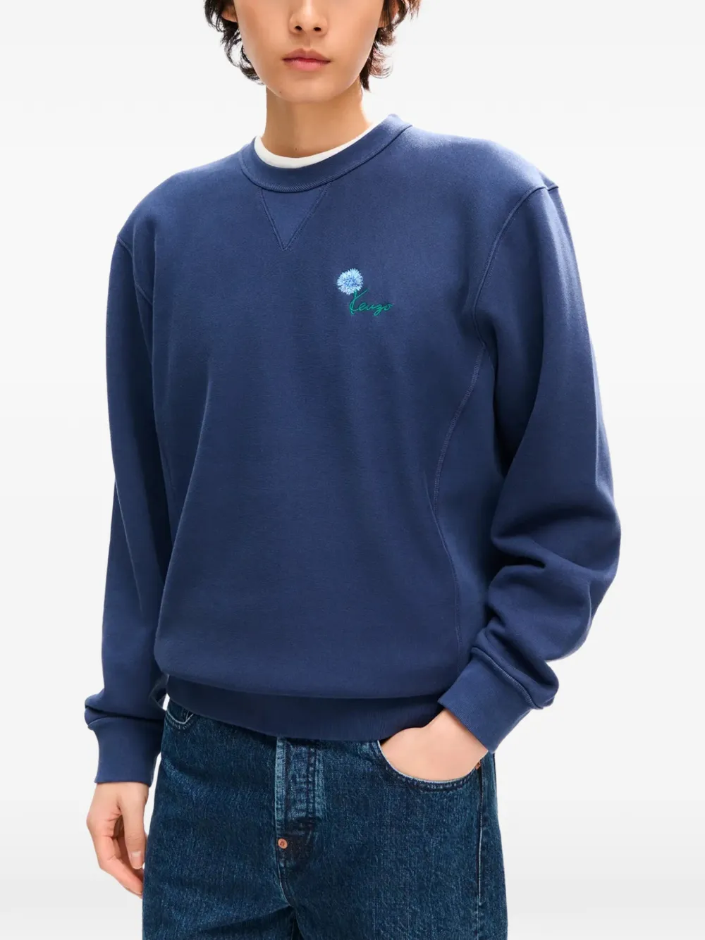 Kenzo Sweater met borduurwerk Blauw