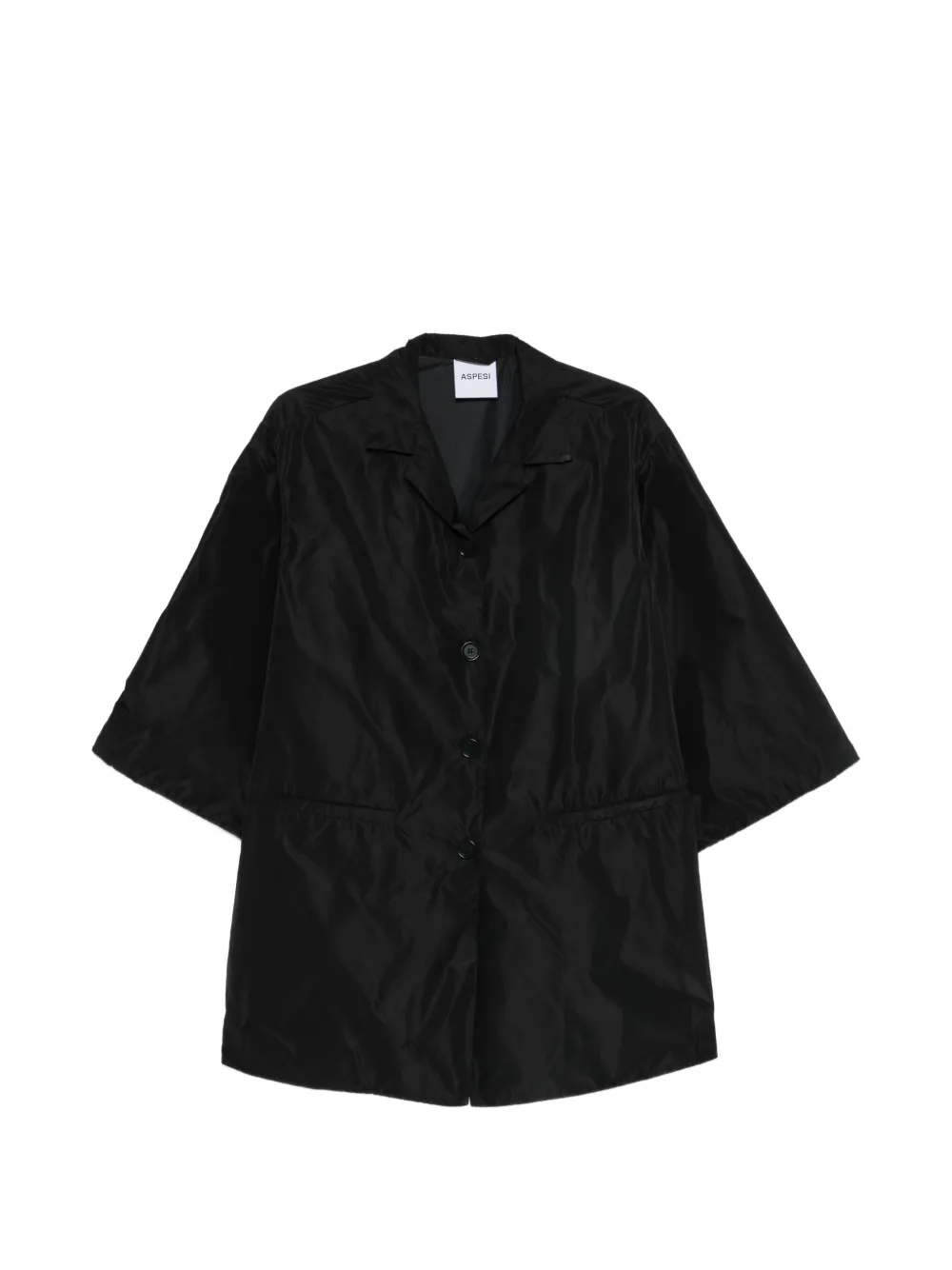ASPESI button-fastening short-sleeve coat - Nero