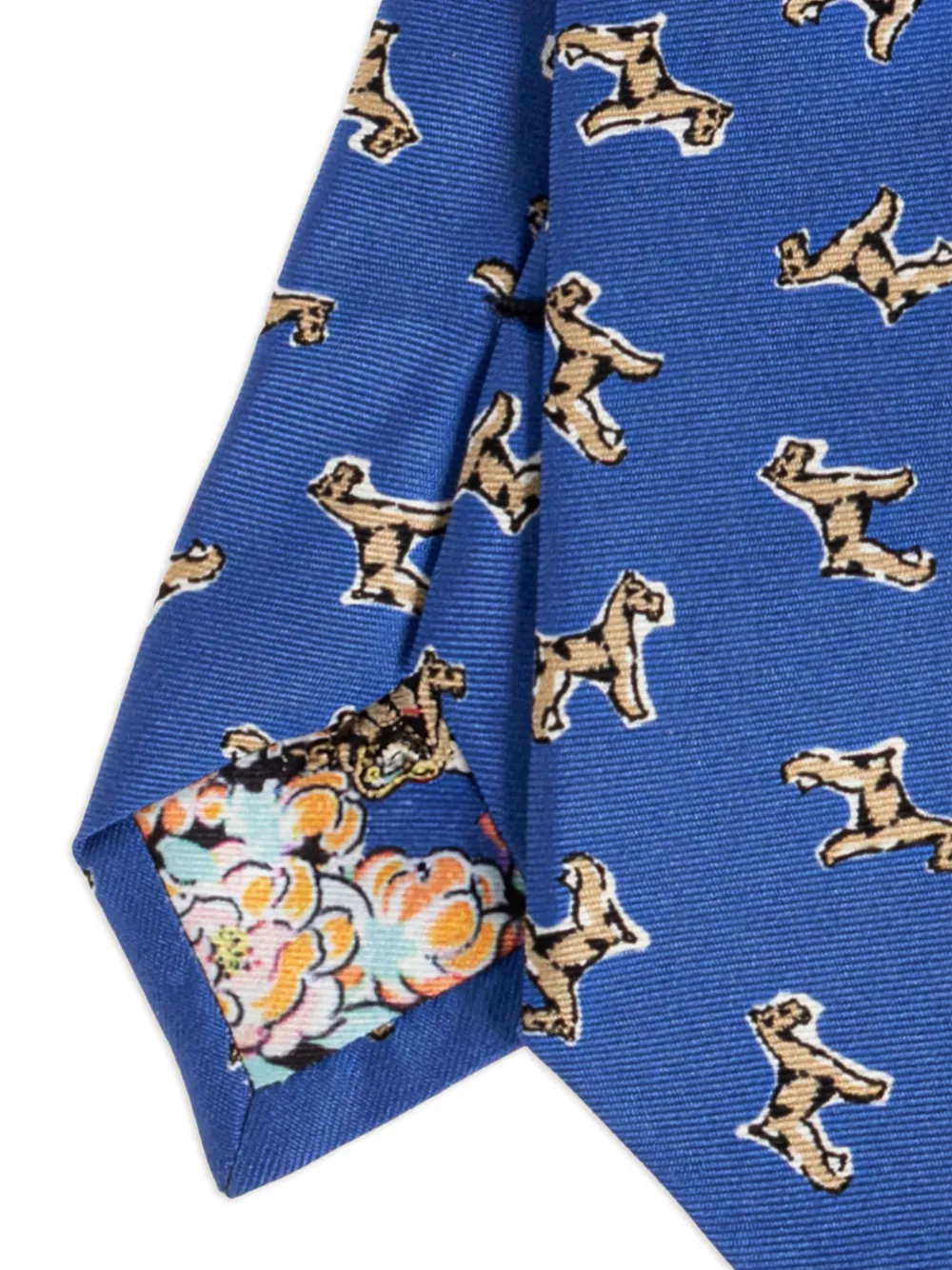 Paul Smith Zijden stropdas met hondenpatroon Blauw