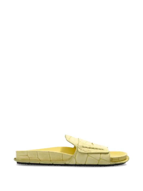 Jacquemus croc-effect leather flat sandals
