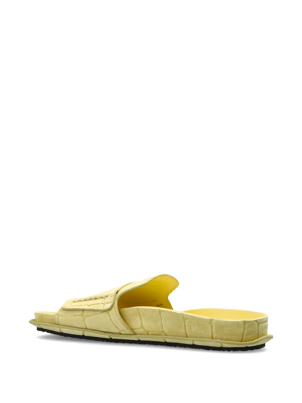 Jacquemus croc-effect leather flat sandals Geel