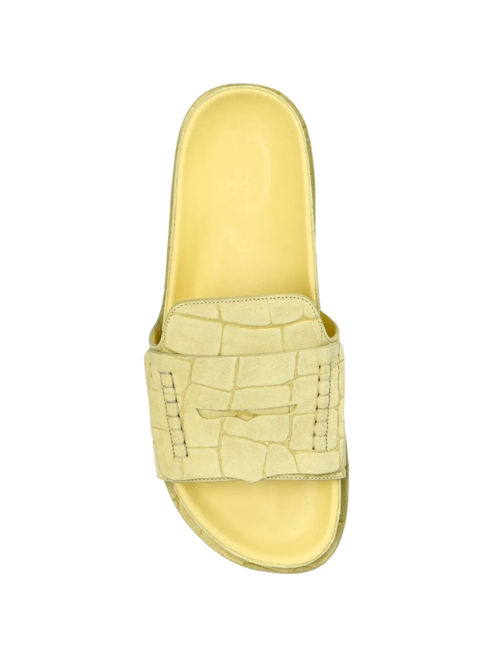 Jacquemus croc-effect leather flat sandals Geel