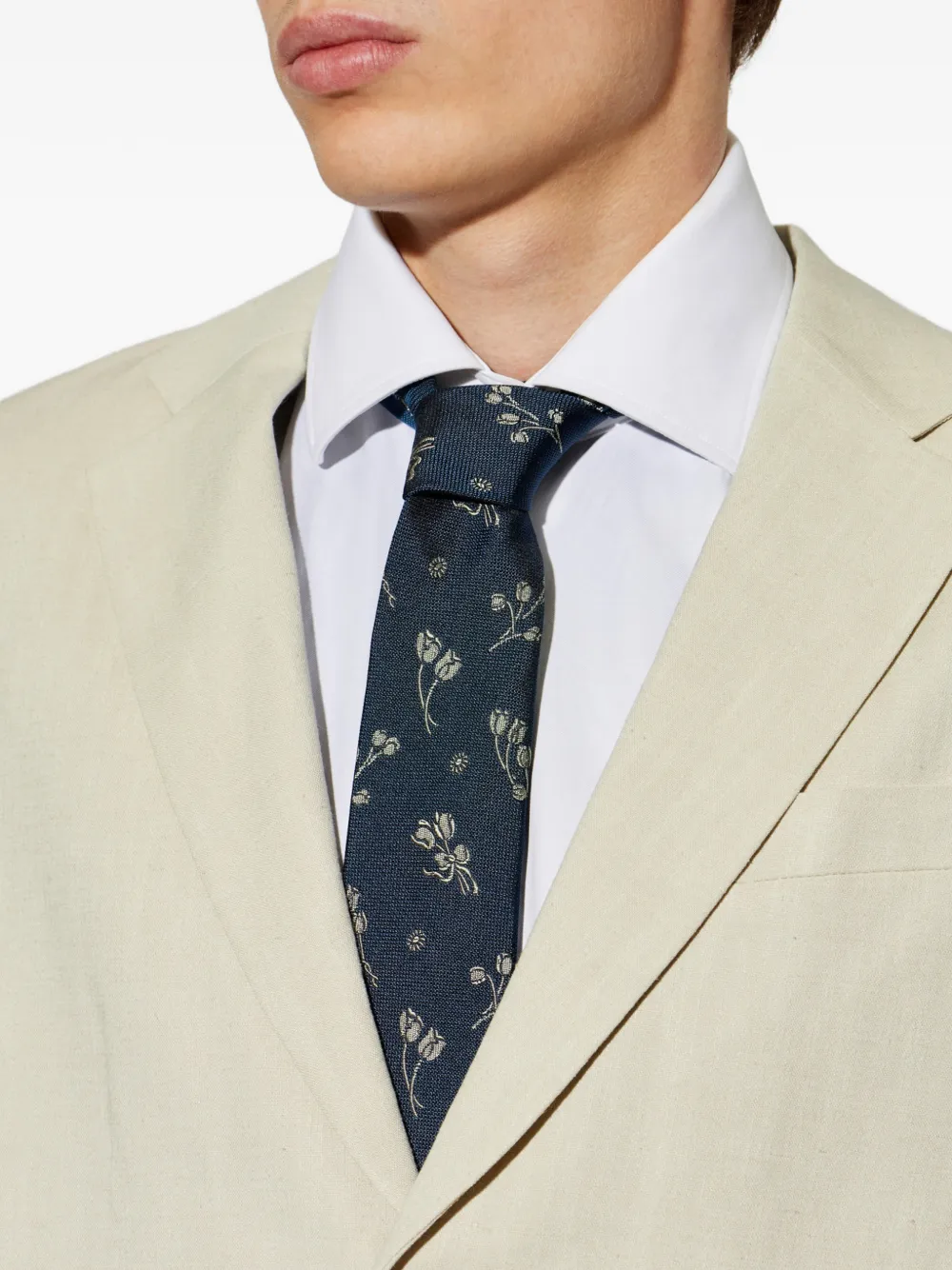 Paul Smith Stropdas met bloemenprint Groen