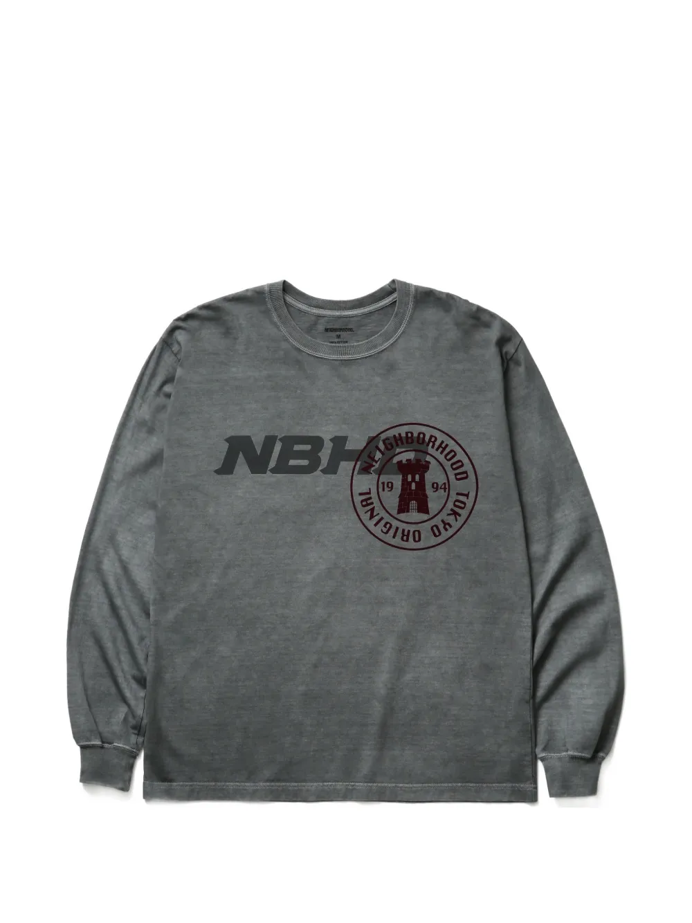 Neighborhood logo-print long-sleeved T-shirt - Grigio