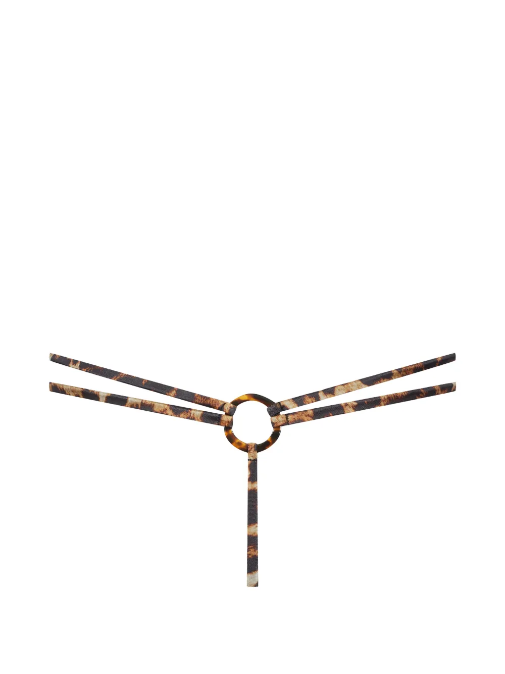 Maison Close Bikinislip met luipaardprint en ring detail Bruin