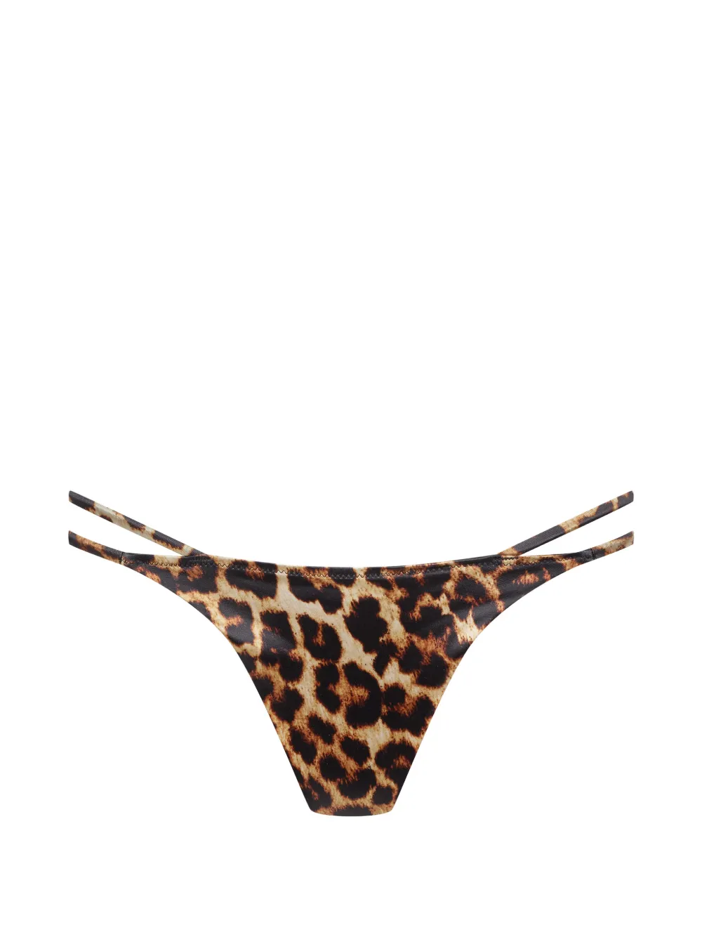 Maison Close leopard-print ring-detail bikini bottoms - Marrone