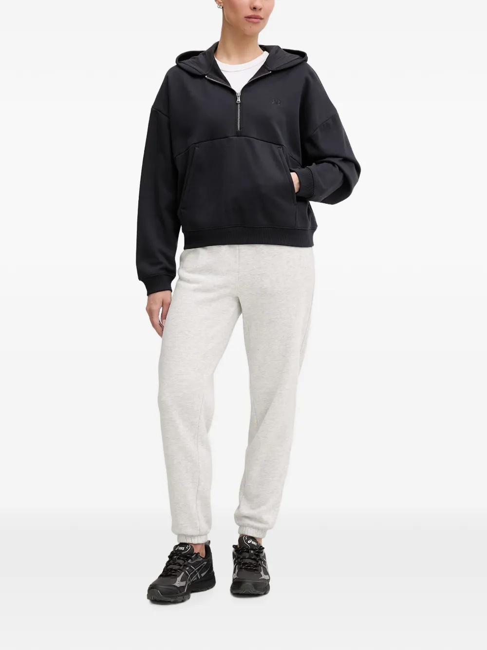Under Armour Icon logo-embroidered half-zip hoodie Zwart