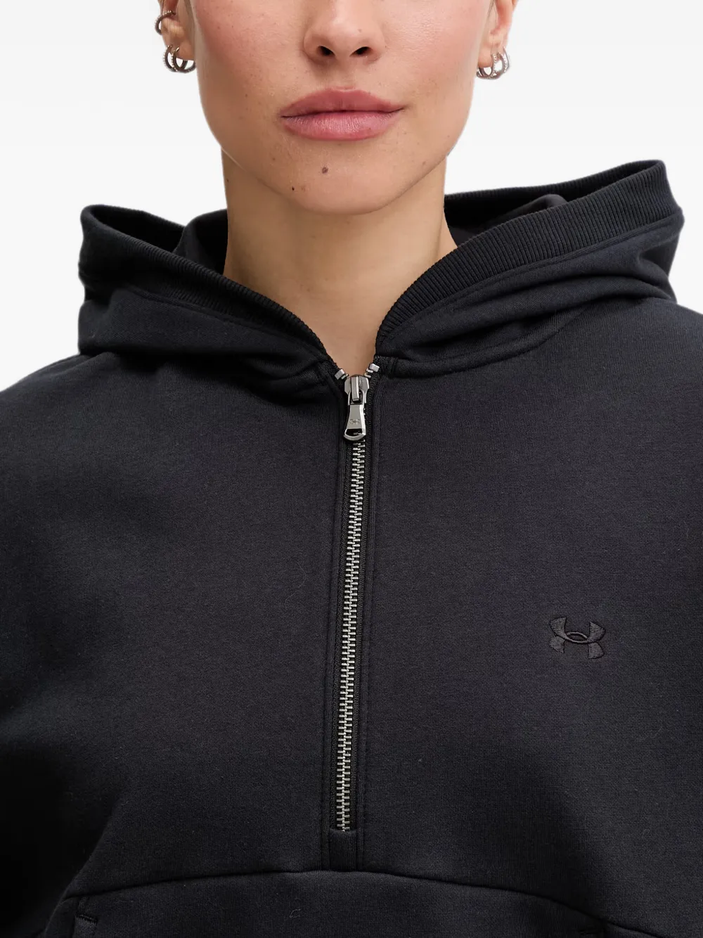 Under Armour Icon logo-embroidered half-zip hoodie Zwart
