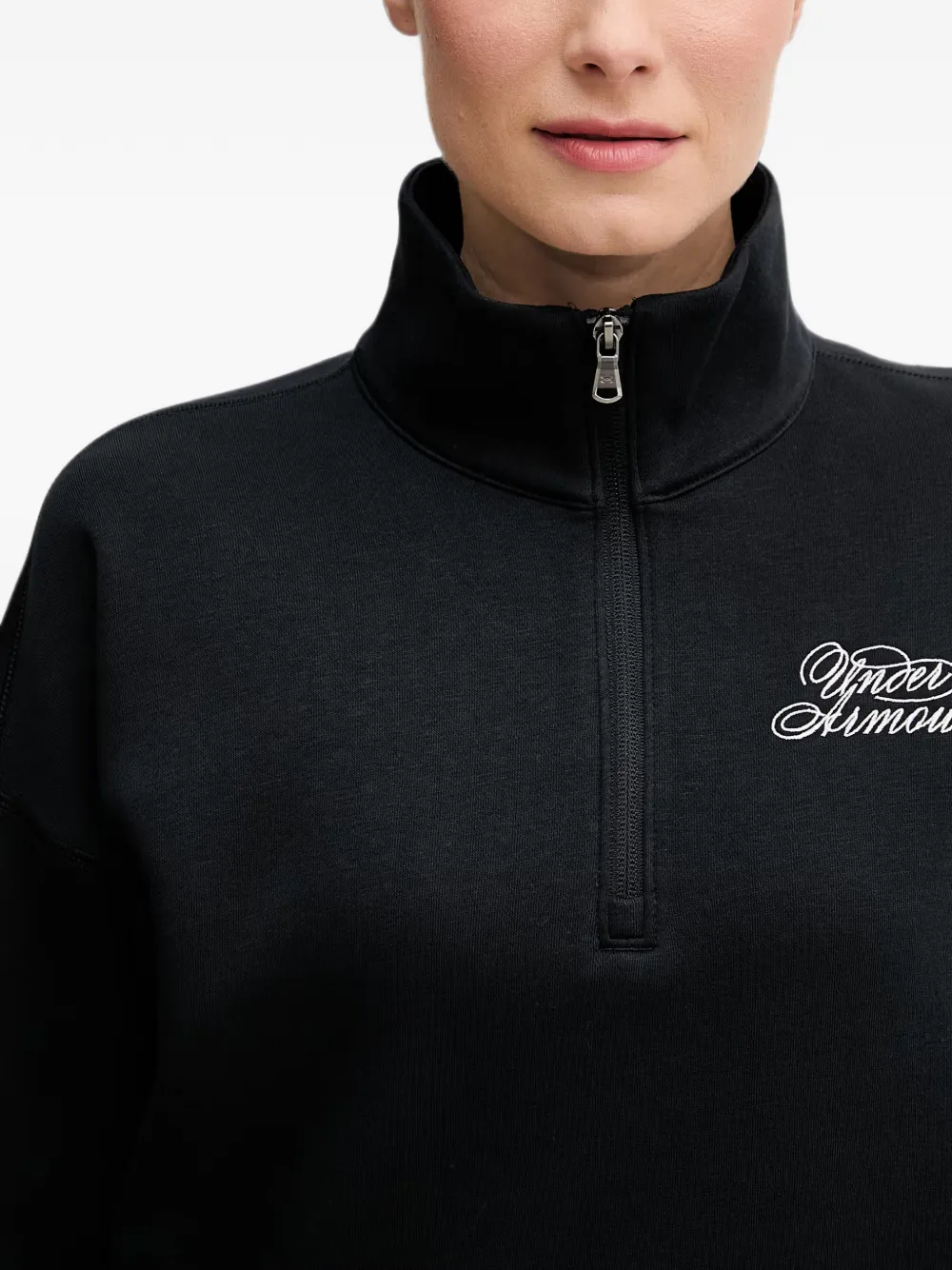 Under Armour Rival Script fleece sweater Zwart
