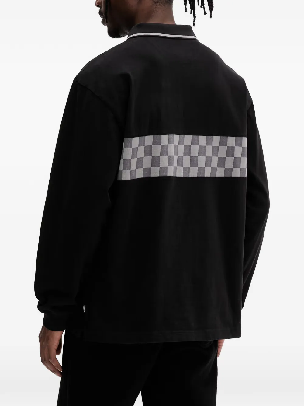 Vans Medford geruit poloshirt met lange mouwen Zwart