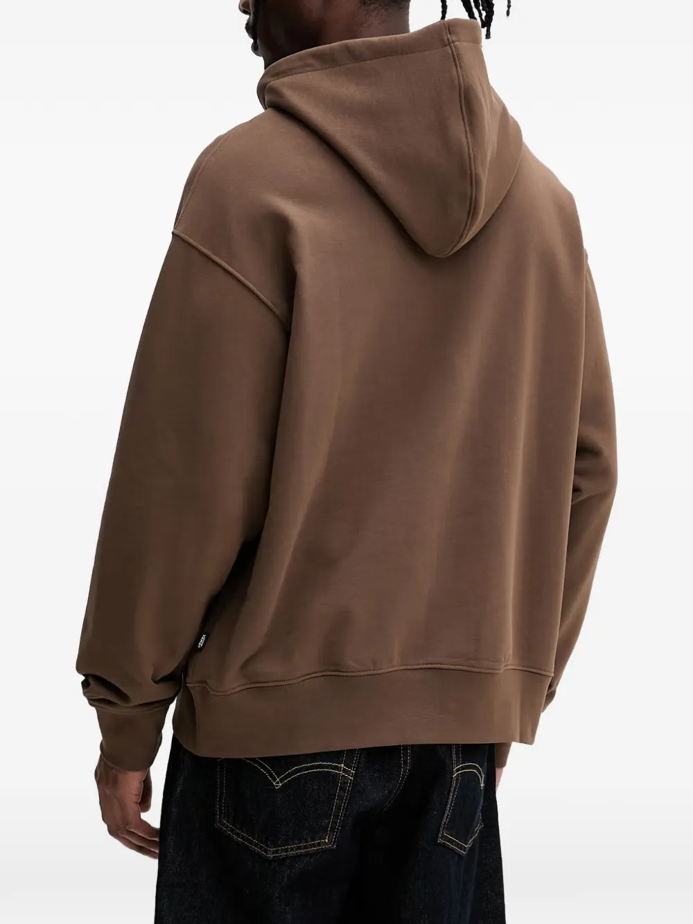Vans Hoodie met logoprint en trekkoord Bruin