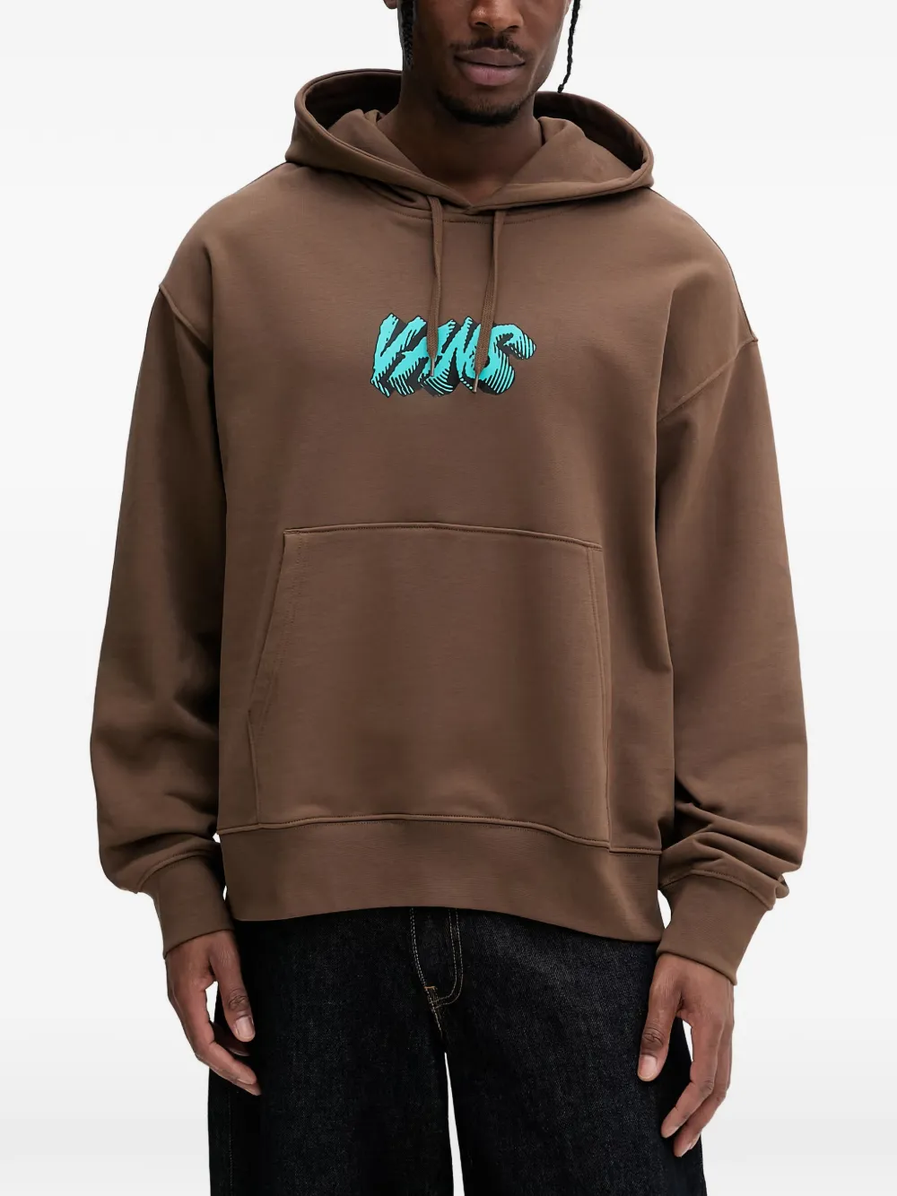 Vans logo-print drawstring hoodie - Marrone