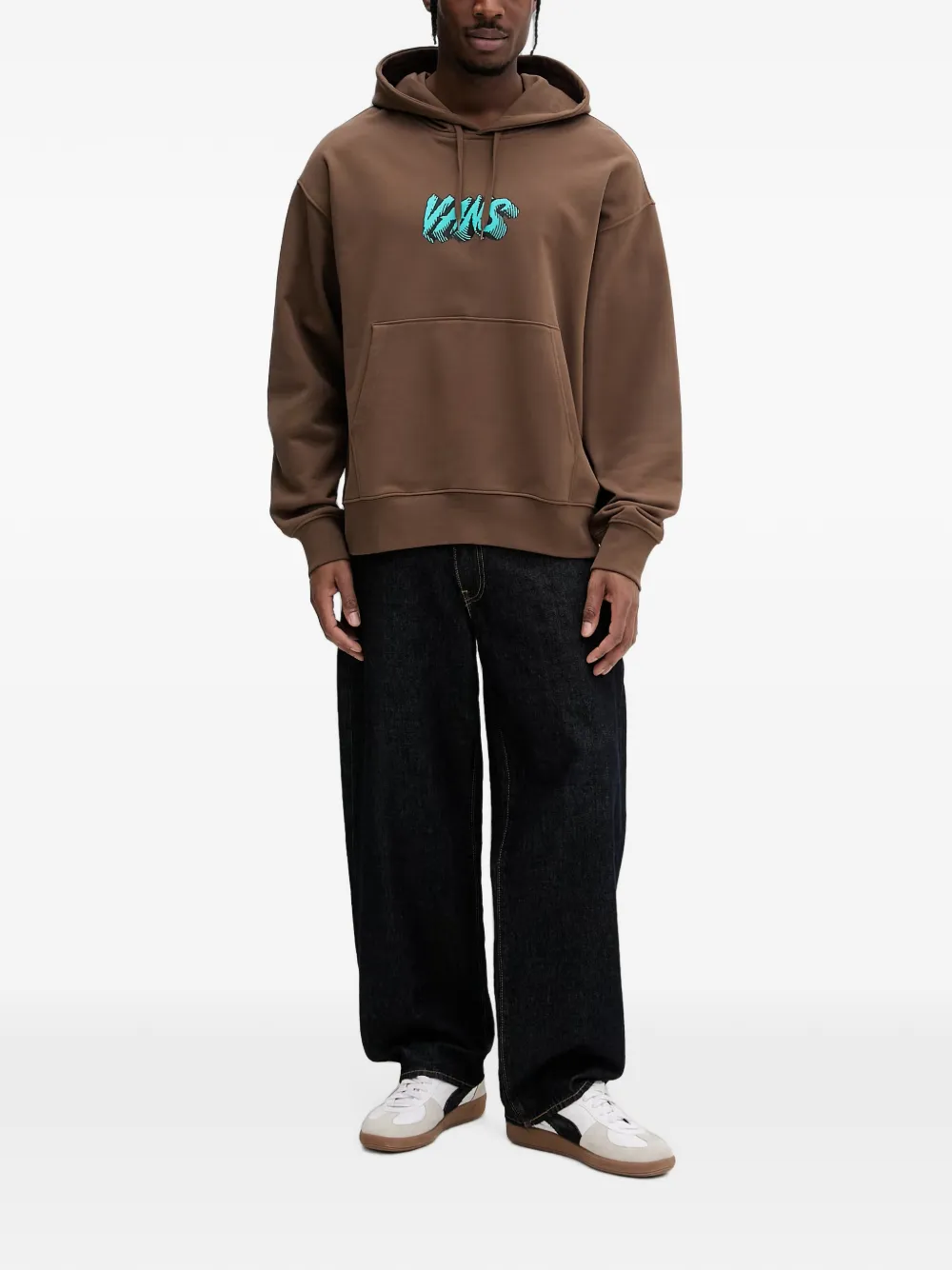 Vans Hoodie met logoprint en trekkoord Bruin