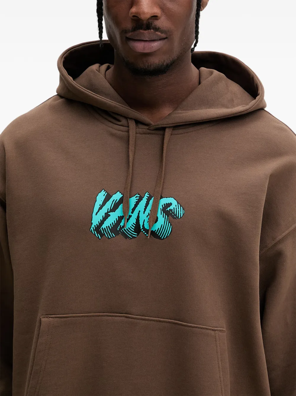 Vans Hoodie met logoprint en trekkoord Bruin
