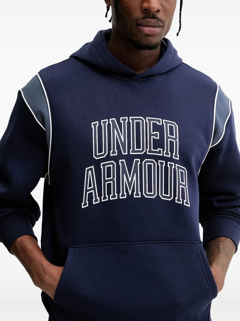 Under Armour Rival hoodie met logoprint en vlakken Blauw