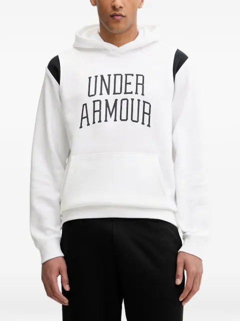 Under Armour Rival logo-print panelled hoodie