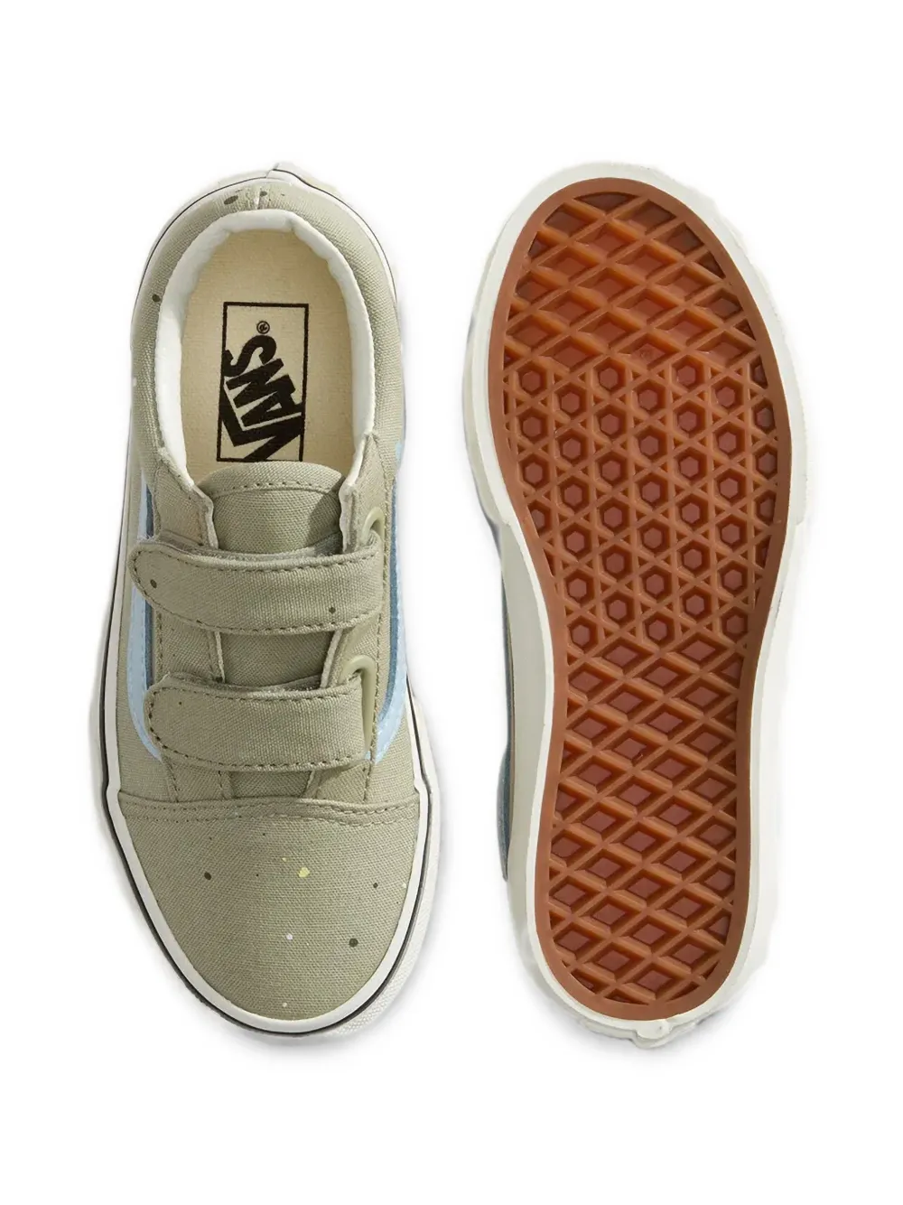 Vans Kids Old Skool touch-strap sneakers Groen