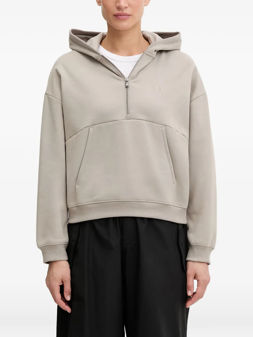 Under Armour Icon half-zip pouch-pocket hoodie - Nude