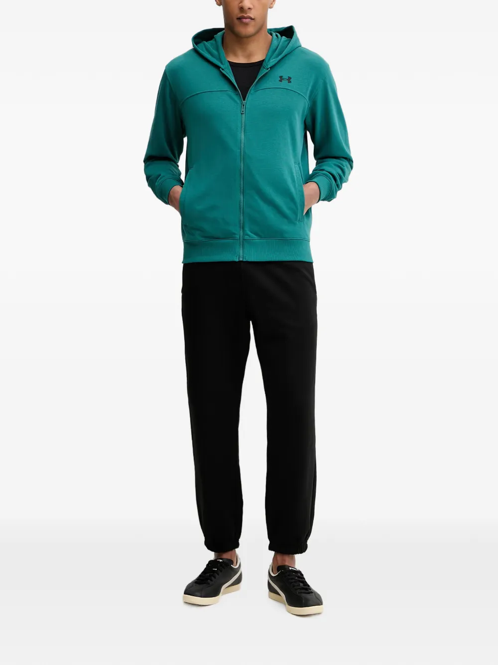 Under Armour Rival hoodie met geborduurd logo en rits Groen
