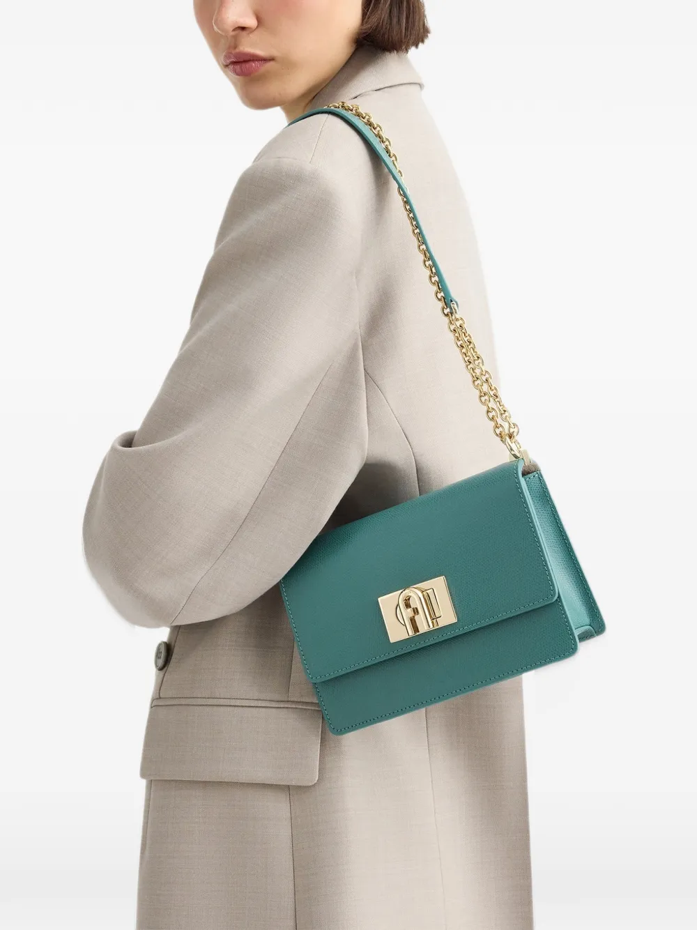 Furla 1927 kleine tas van bewerkt leer Groen