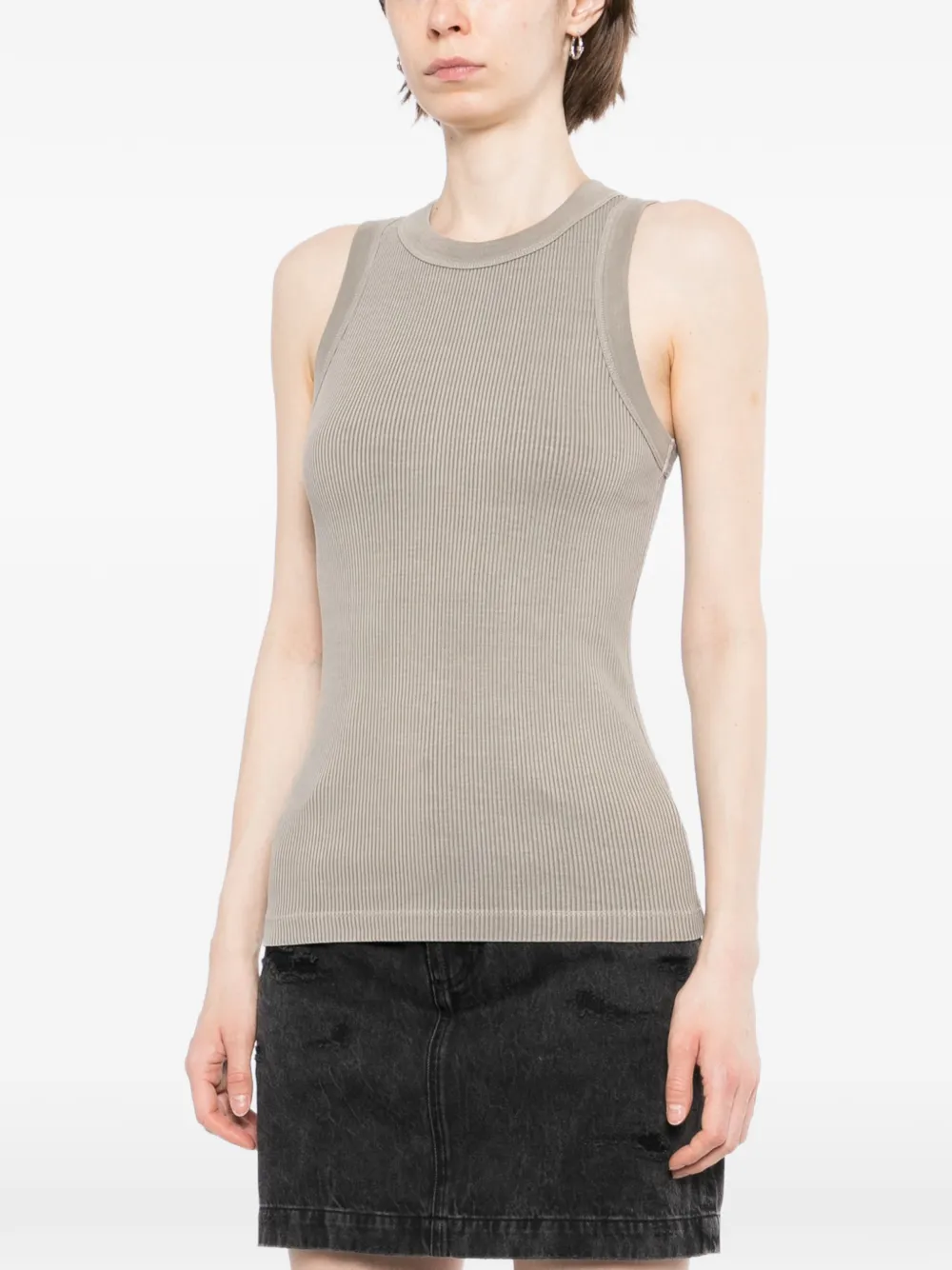 AGOLDE Leigh geribbelde tanktop Beige