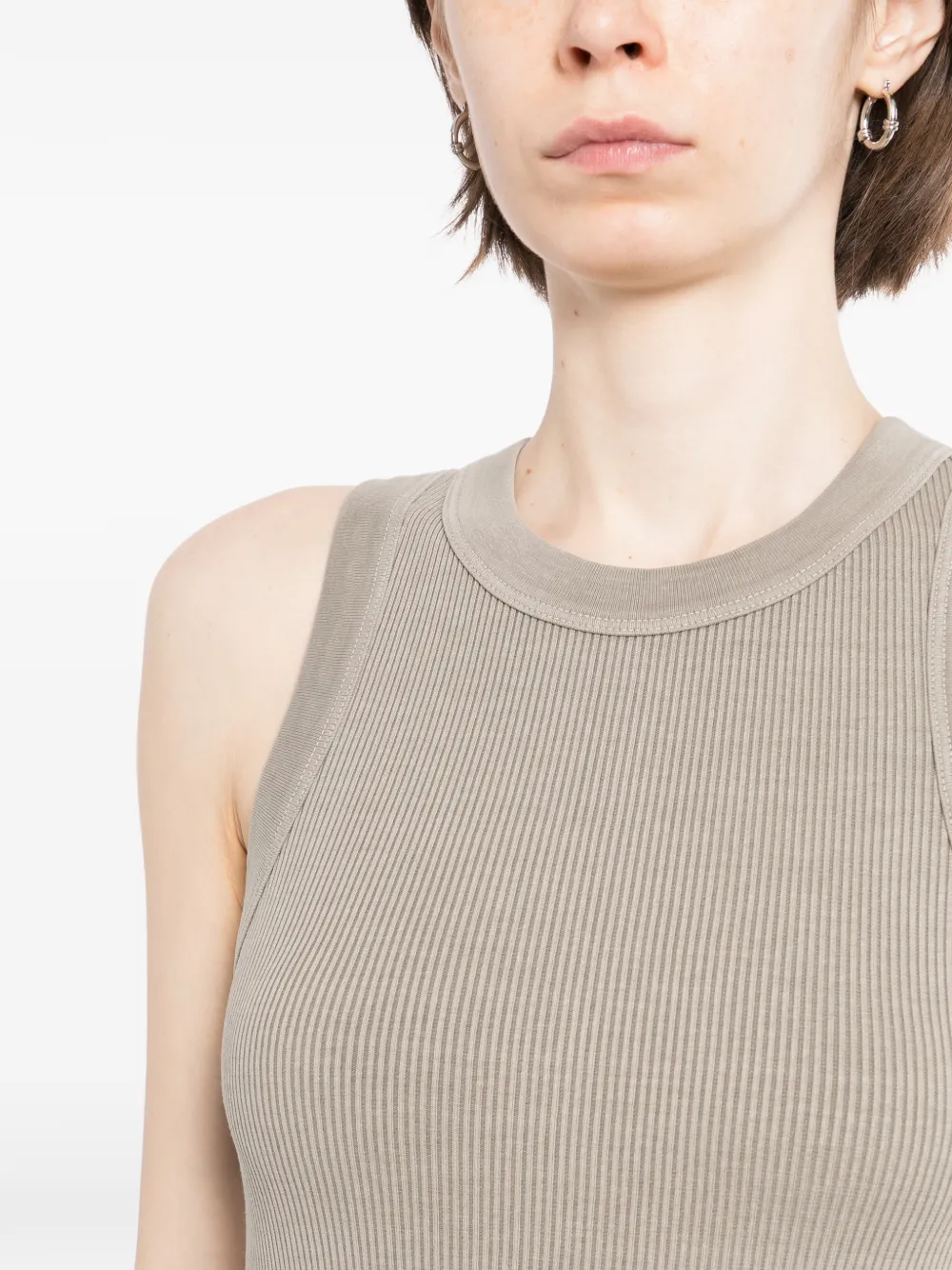 AGOLDE Leigh geribbelde tanktop Beige