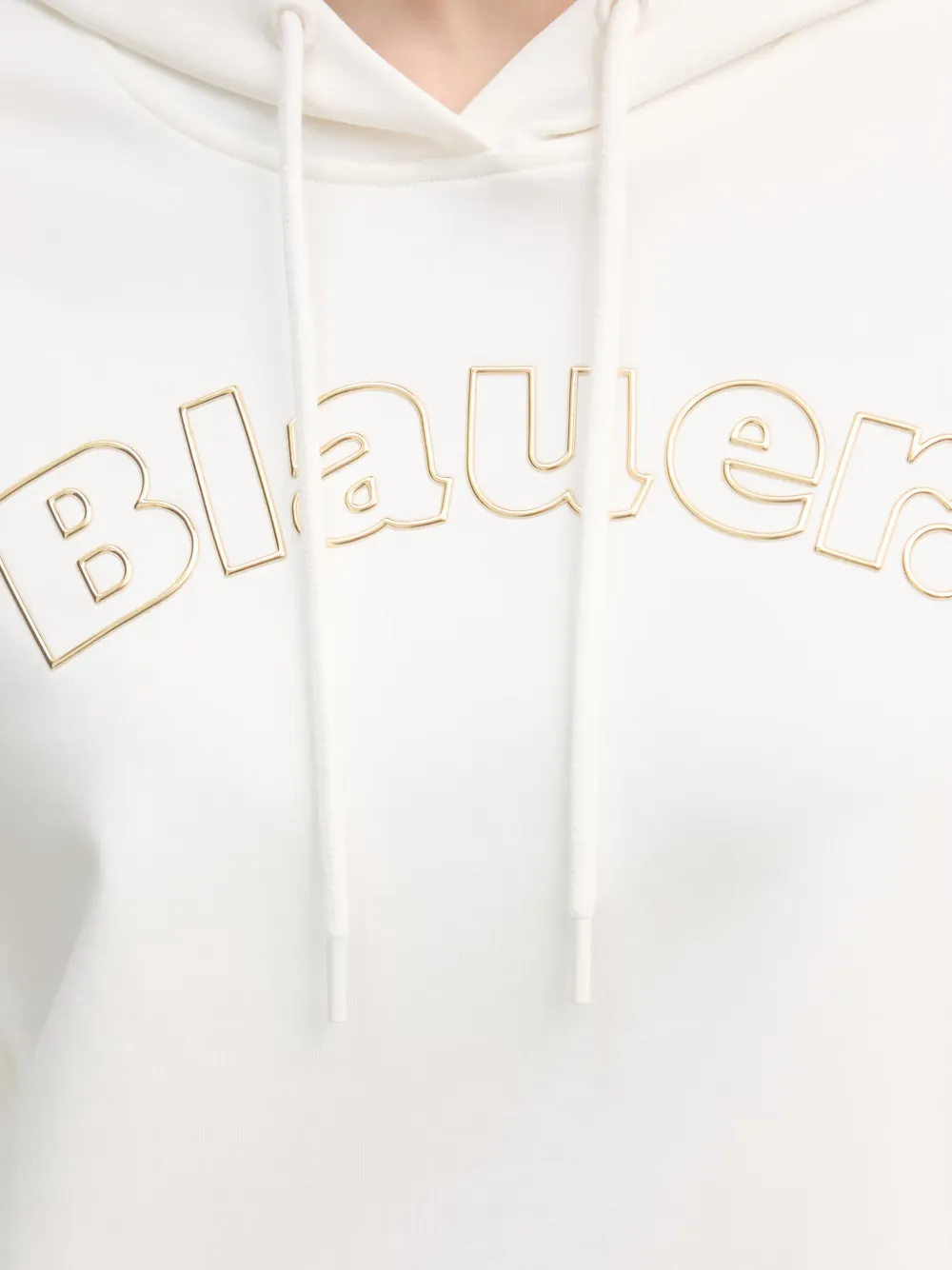 Blauer Fayette logo-embroidered drawstring hoodie Wit