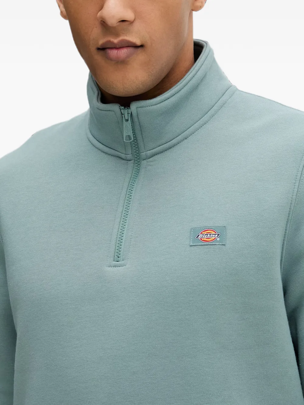 DICKIES Oakport sweater met logopatch en rits Blauw