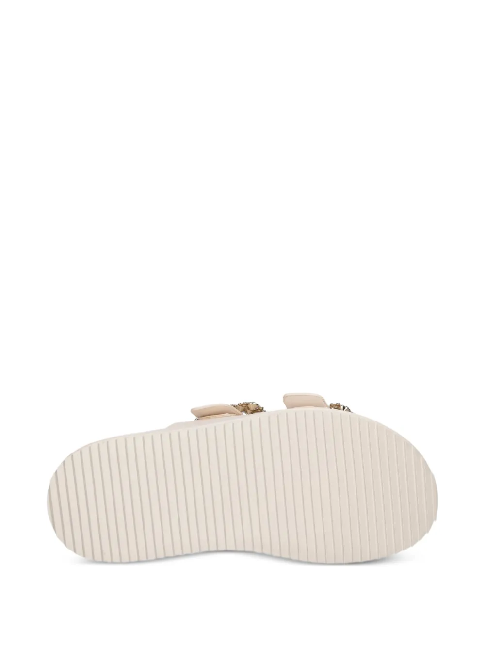 Buffalo Noa Ari Glam crystal-buckle platform slides Beige