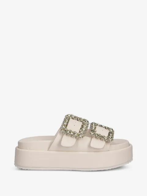 Buffalo Noa Ari Glam crystal-buckle platform slides
