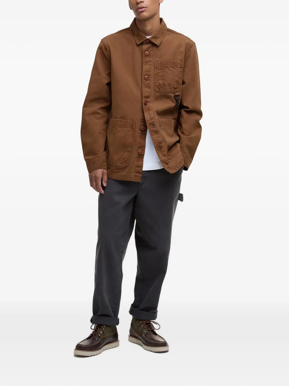 Barbour Bowland shirtjack met opgestikte zak Bruin