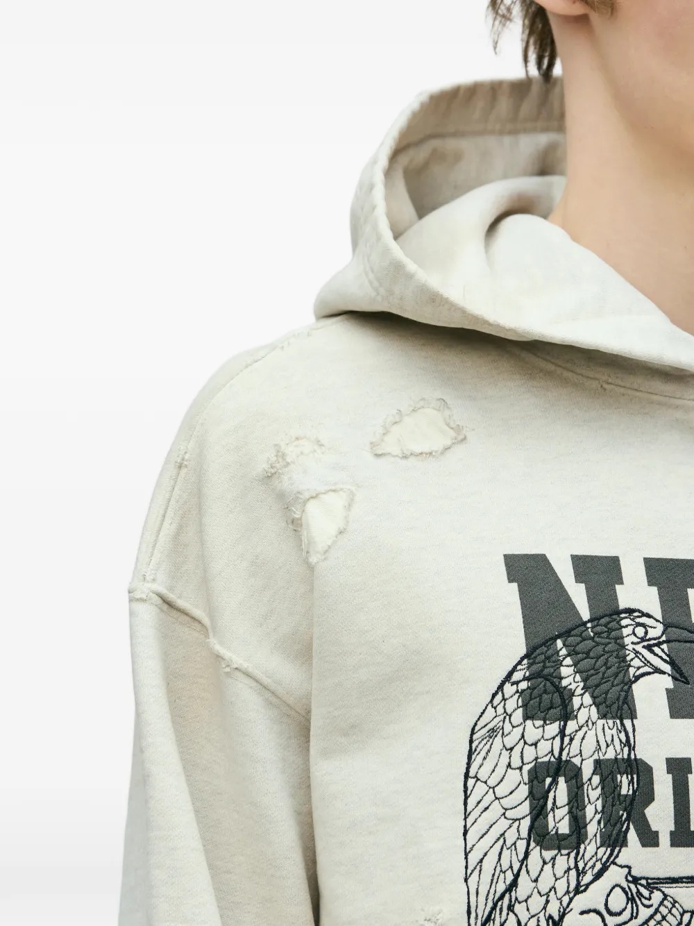 Neighborhood Hoodie met print Beige