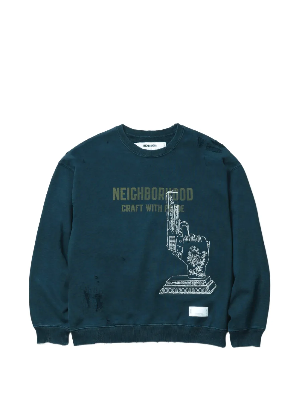 Neighborhood distressed graphic-print sweatshirt - Nero