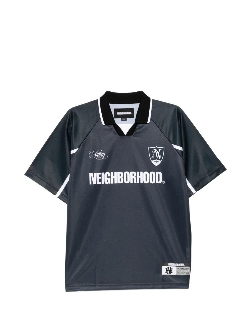 Neighborhood logo-print V-neck T-shirt - Schwarz