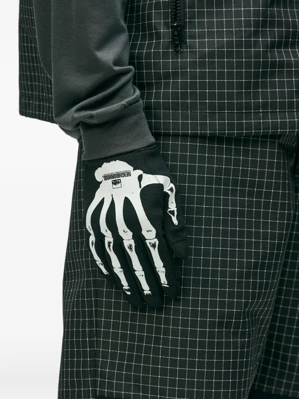 Neighborhood skeleton-print Gloves | Black | FARFETCH JO