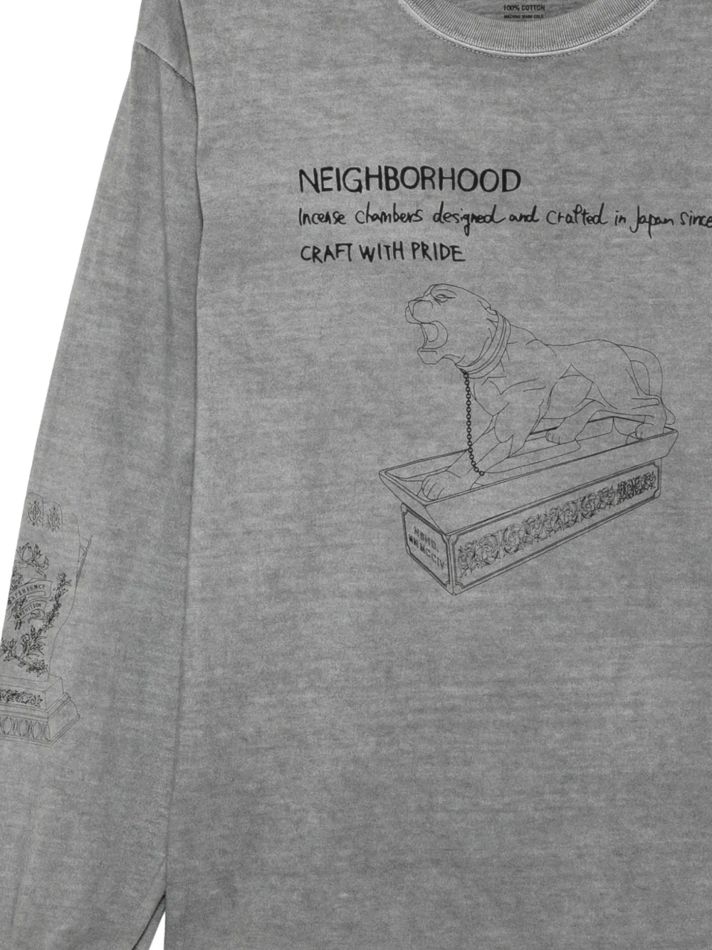 Neighborhood T-shirt met print Grijs