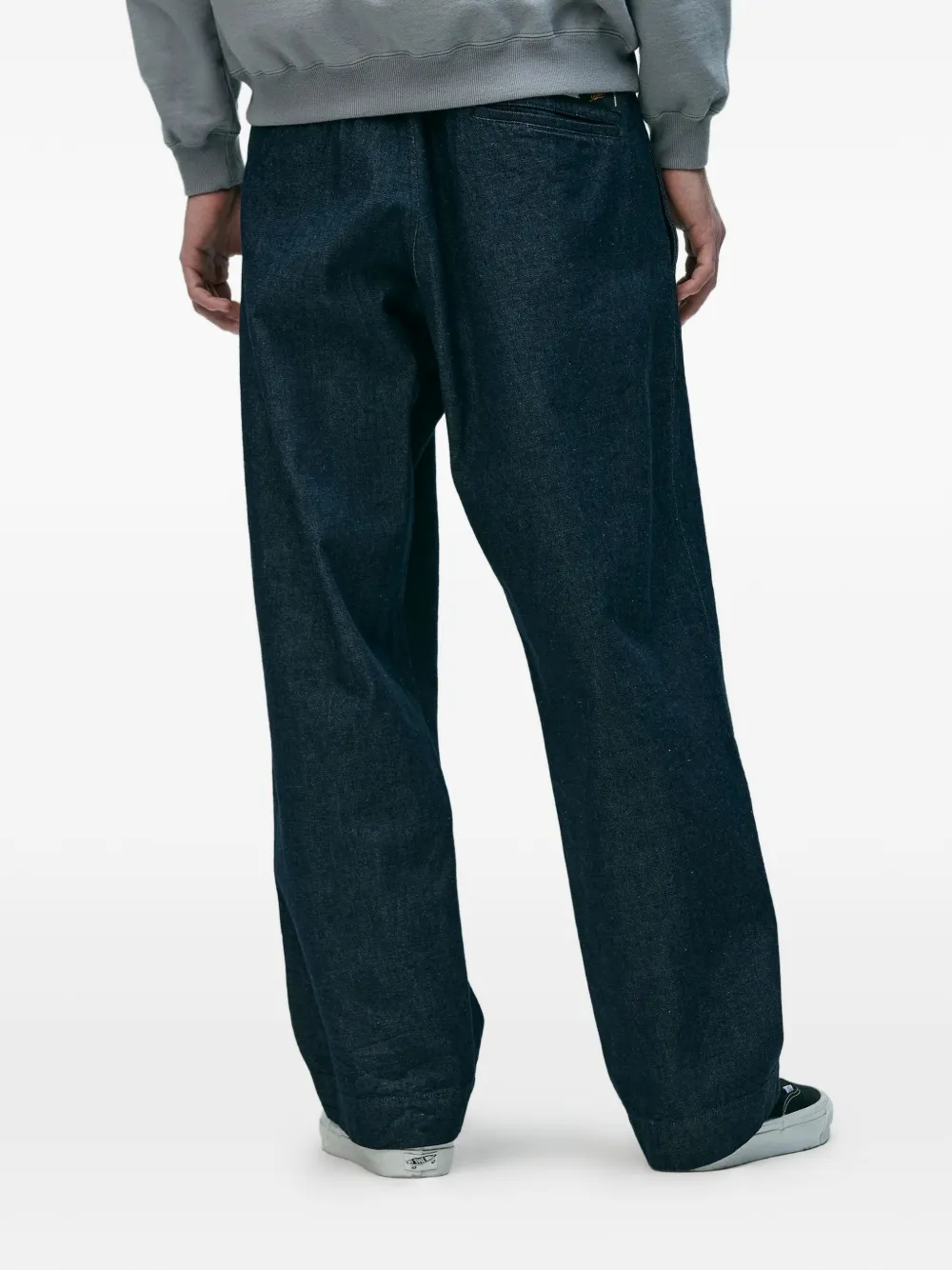 Neighborhood Katoenen jeans met riemlussen Blauw