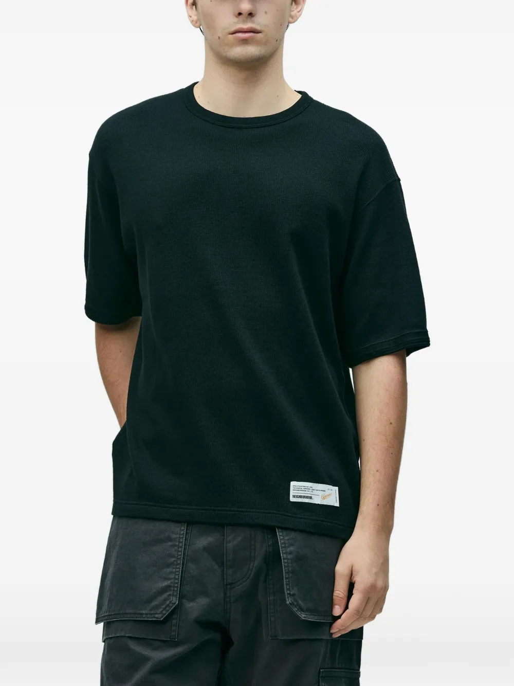 Neighborhood T-shirt met logopatch Zwart