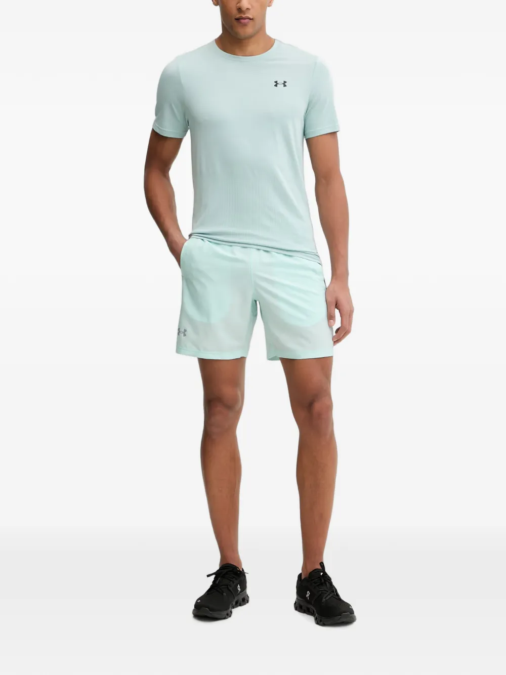 Under Armour Vanish Elite Seamless T-shirt met korte mouwen en logo-print Blauw