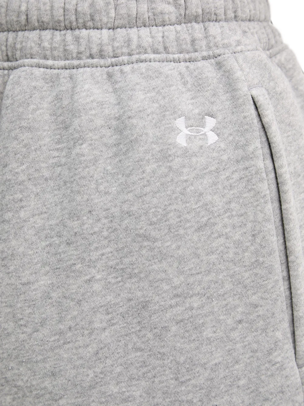 Under Armour Rival Fleece Script geplooide trainingsbroek met wijde pijpen Grijs