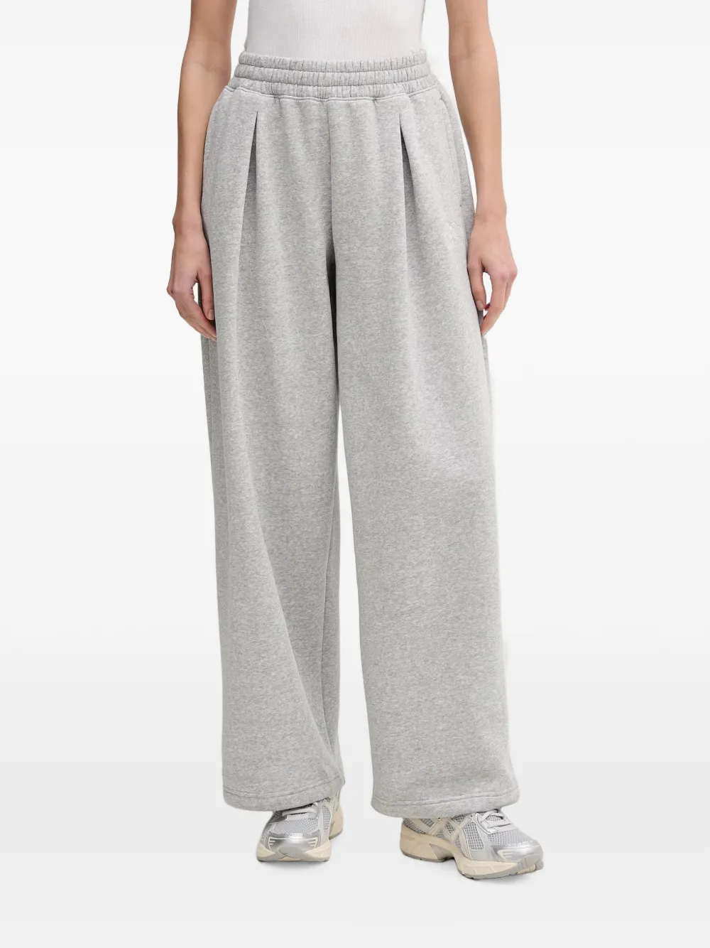 Under Armour Rival Fleece Script pleated wide-leg track pants - Grigio